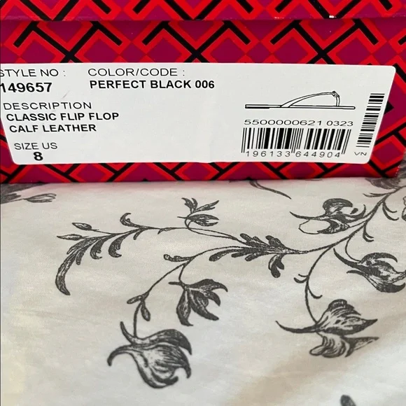 Tory Burch Women's Capri Leather Flip Flop Sandals Sz 8 - Picture 3 of 6